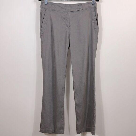 Eileen Fisher Gray Flat Trouser Petite Pants Italian Line. Women Size 8P - Picture 1 of 15